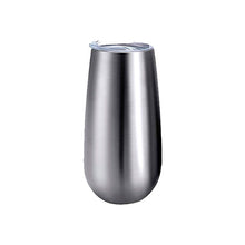 Cargar imagen en el visor de la galería, Vaso Plateado Térmico De Acero Inoxidable Tequilero/vino/champaña 6oz (177ml)